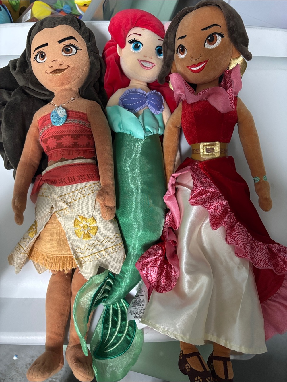 Bundle Disney Princess Plush Dolls- Ariel, Moana and Elena